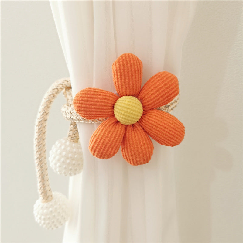 1 piece of Ins Style Adorable Three-Dimensional Flower Pearl Buckle Curtain Tie-back for Mosquito Net, Ribbon Lash Rope Decoration