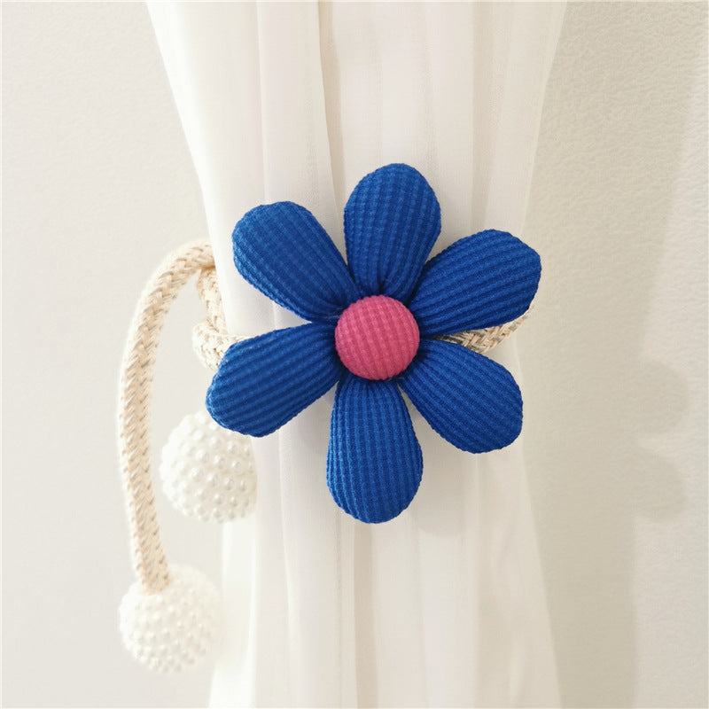 1 piece of Ins Style Adorable Three-Dimensional Flower Pearl Buckle Curtain Tie-back for Mosquito Net, Ribbon Lash Rope Decoration