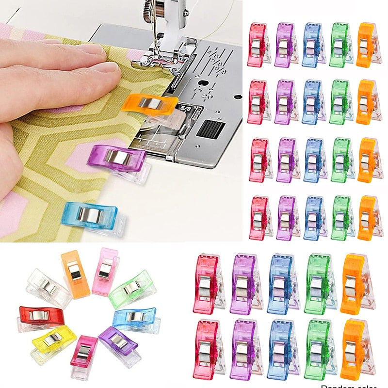 50 colorful plastic sewing clips for various crafting applications