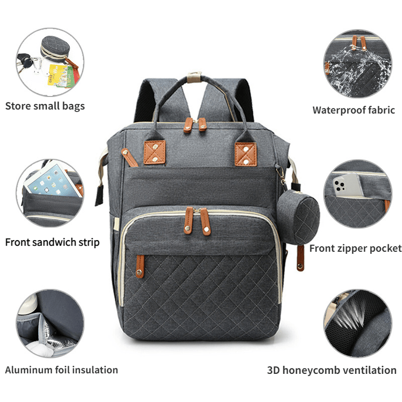 Spacious Mommy Bag with Multiple Functions, Convenient Portable Mom Storage Backpack for Milk Bottles and Diapers, Essential Maternity Bag