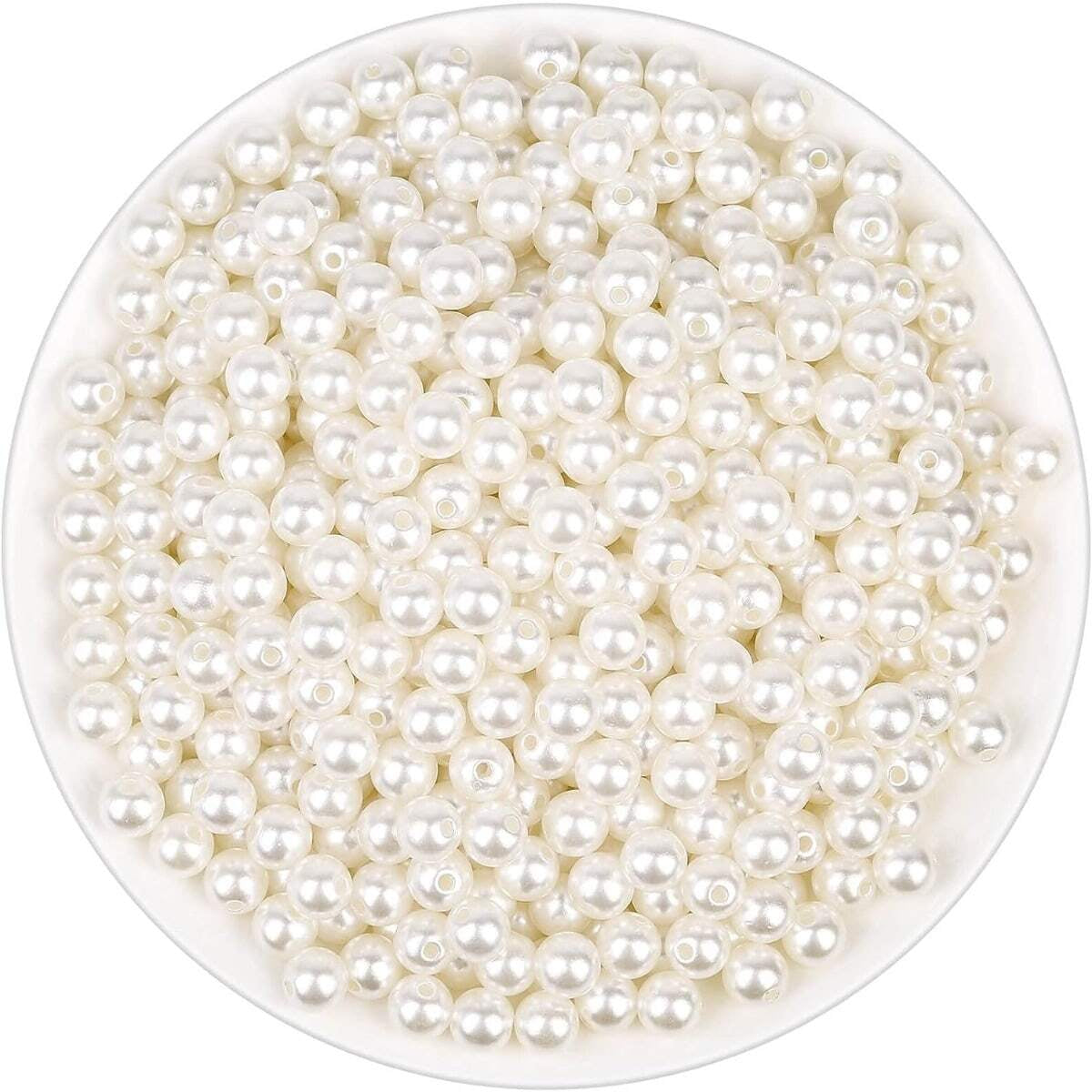 2000 pieces of 4mm White Imitation Pearls Craft Beads for DIY Jewelry Making. Ideal for creating bracelets, necklaces, hair decorations, and filling vases.