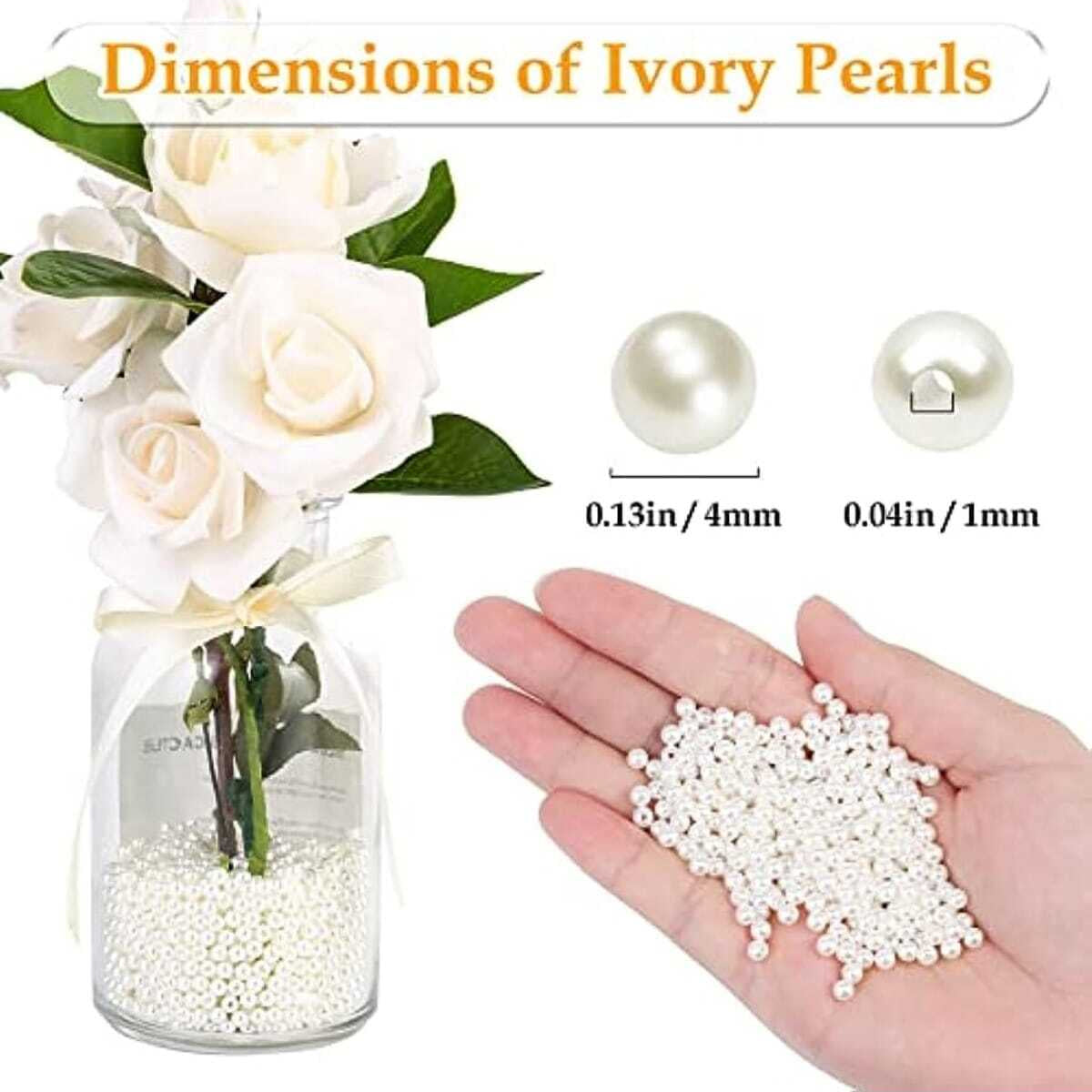 2000 pieces of 4mm White Imitation Pearls Craft Beads for DIY Jewelry Making. Ideal for creating bracelets, necklaces, hair decorations, and filling vases.