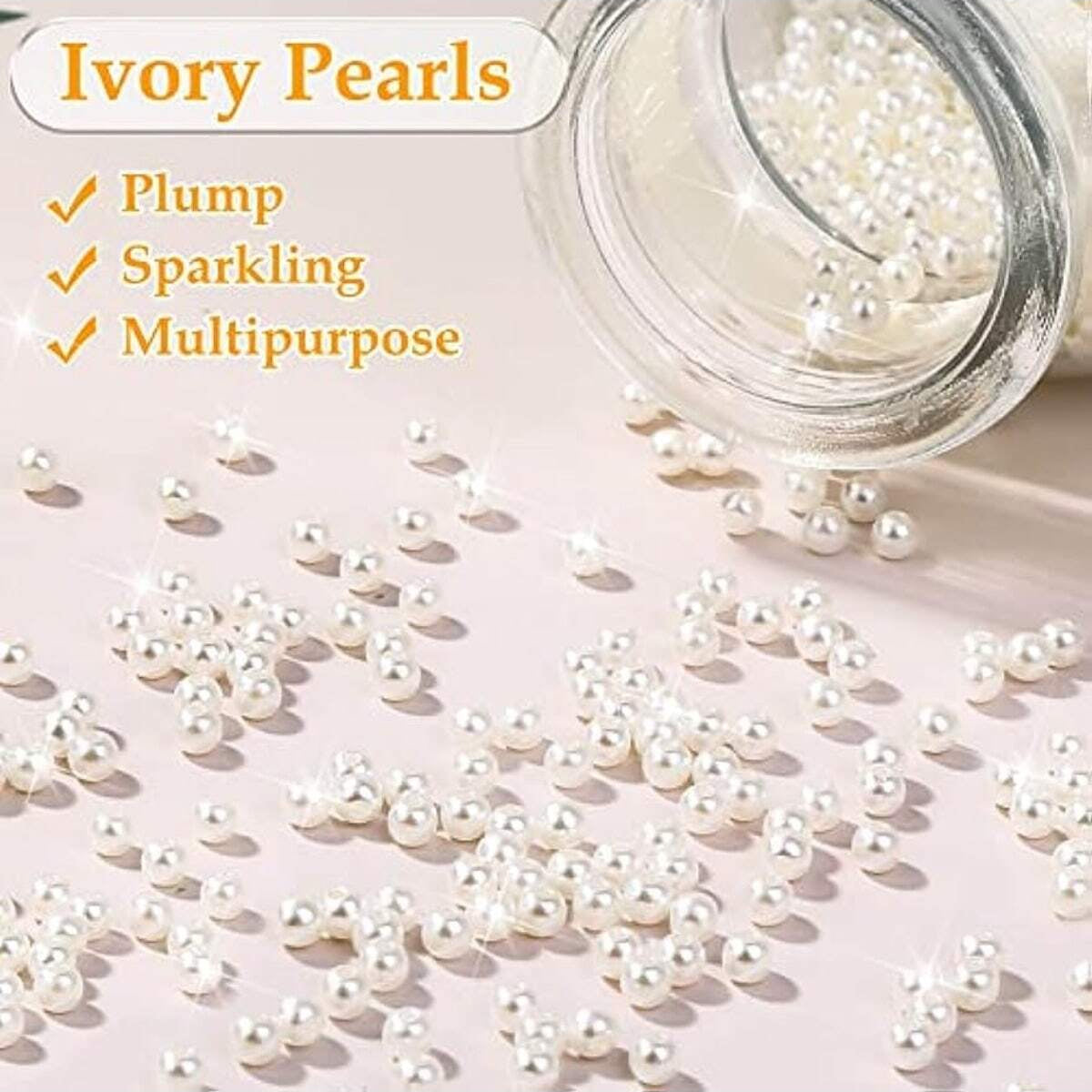 2000 pieces of 4mm White Imitation Pearls Craft Beads for DIY Jewelry Making. Ideal for creating bracelets, necklaces, hair decorations, and filling vases.