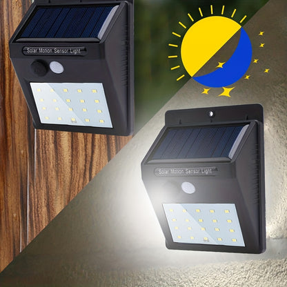 4-piece Solar Outdoor Wall Light with Motion Sensor for Garden Stairs Pathway