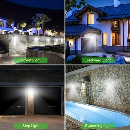 4-piece Solar Outdoor Wall Light with Motion Sensor for Garden Stairs Pathway