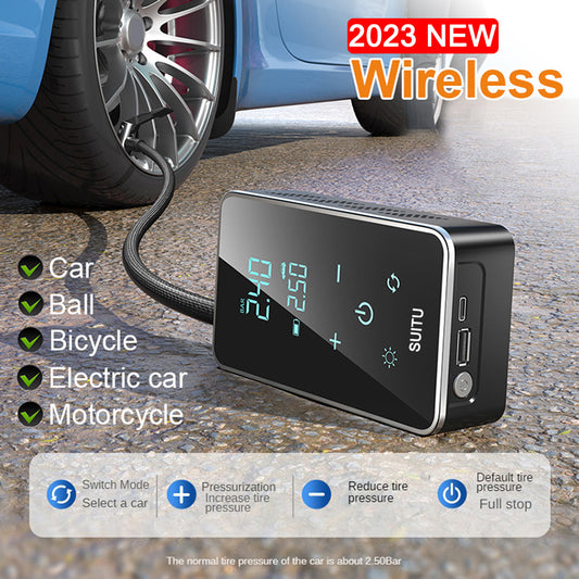 Car Electric Air Pump with Digital Touch Air Compressor, suitable for Car and Motorcycle inflation.