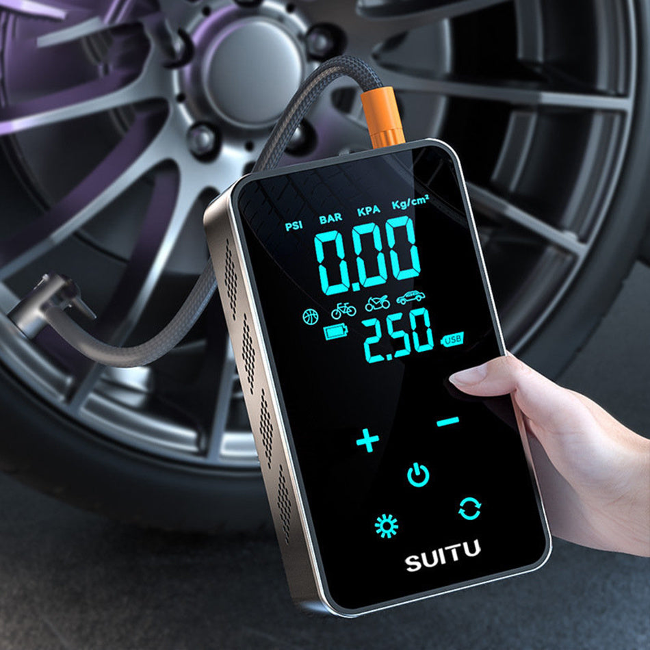 Car Electric Air Pump with Digital Touch Air Compressor, suitable for Car and Motorcycle inflation.