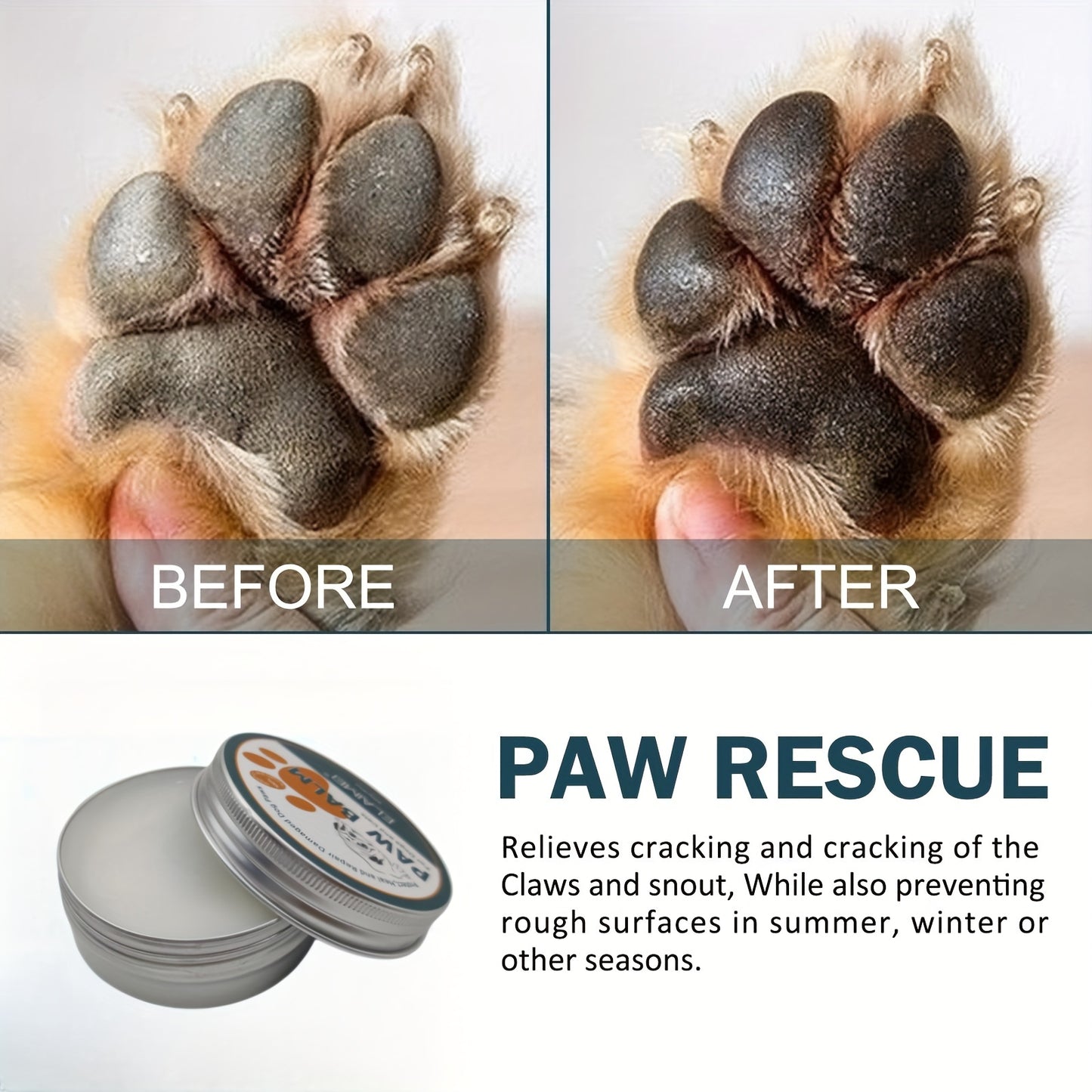 60g ELAIM Paw Balm for Dogs & Cats protects, heals, and moisturizes paws and noses with natural ingredients like Aloe Vera and Coconut Oil. Ideal for cracked pads and hot pavement.