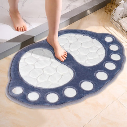 Dog footprint memory foam bath rug, non-slip and absorbent. Machine washable for bathroom, kitchen, bedroom and indoor use.