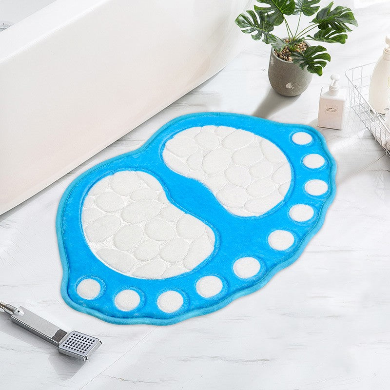 Dog footprint memory foam bath rug, non-slip and absorbent. Machine washable for bathroom, kitchen, bedroom and indoor use.