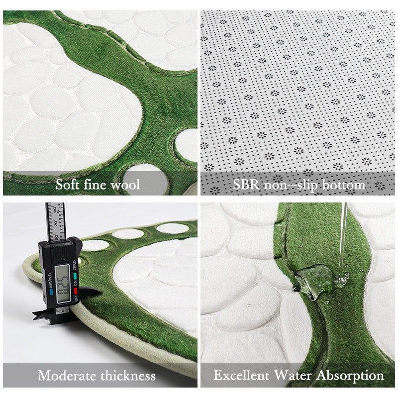 Dog footprint memory foam bath rug, non-slip and absorbent. Machine washable for bathroom, kitchen, bedroom and indoor use.