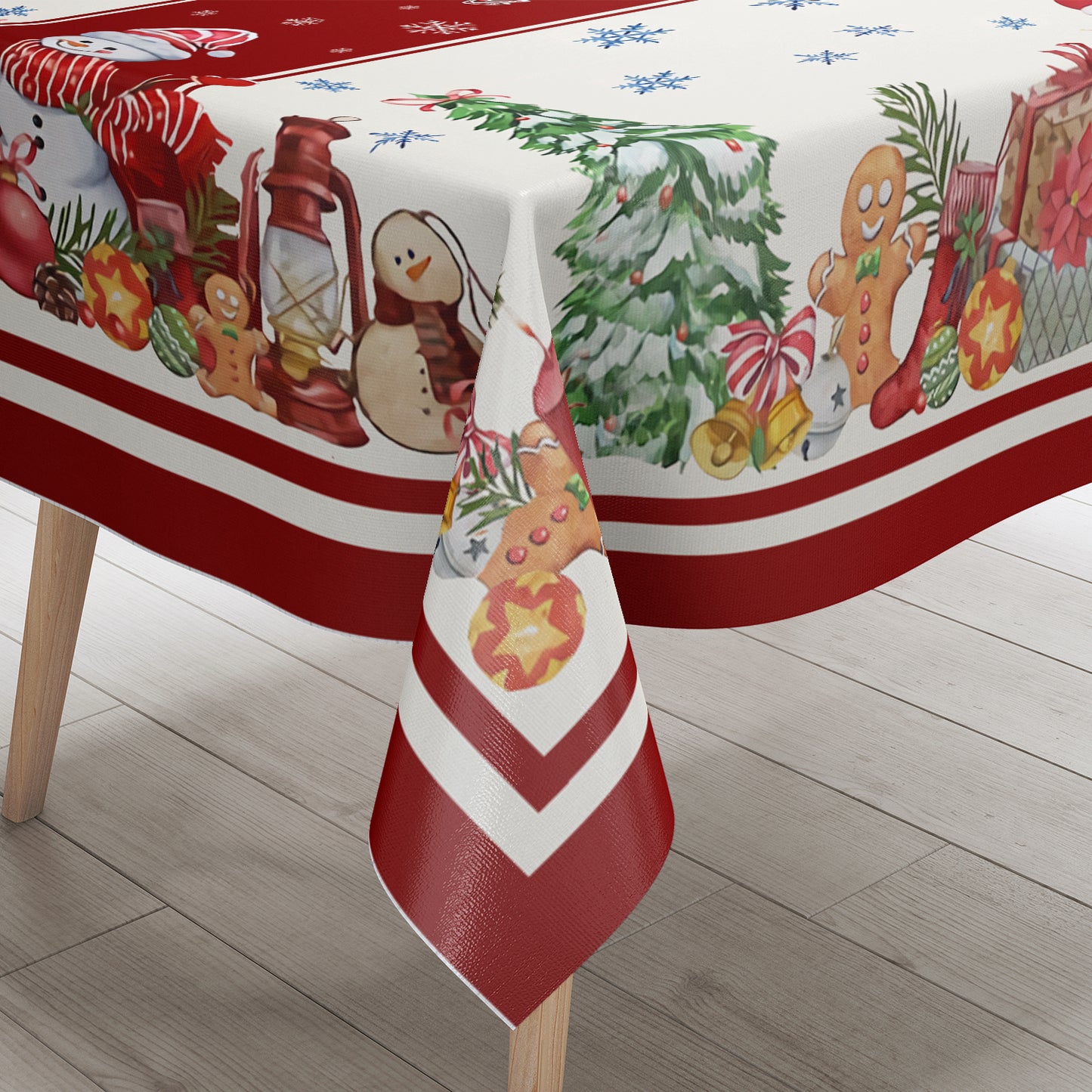 1pc Christmas-themed tablecloth, household oil-proof and waterproof, perfect for home parties and rectangular dining table decor. Can also be used as a cover for coffee tables.