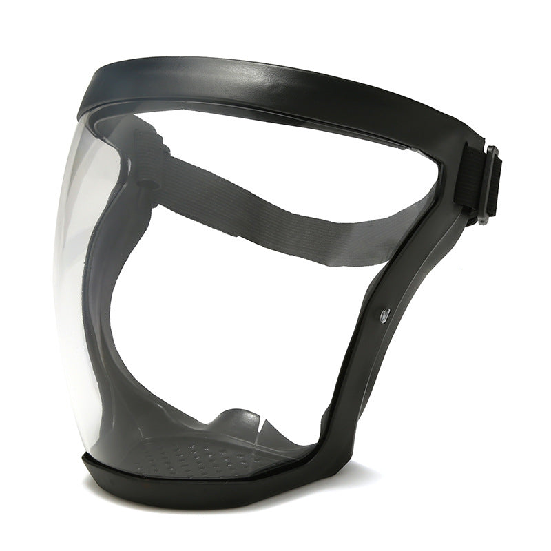 Durable, transparent face mask for outdoor, kitchen, and security use.