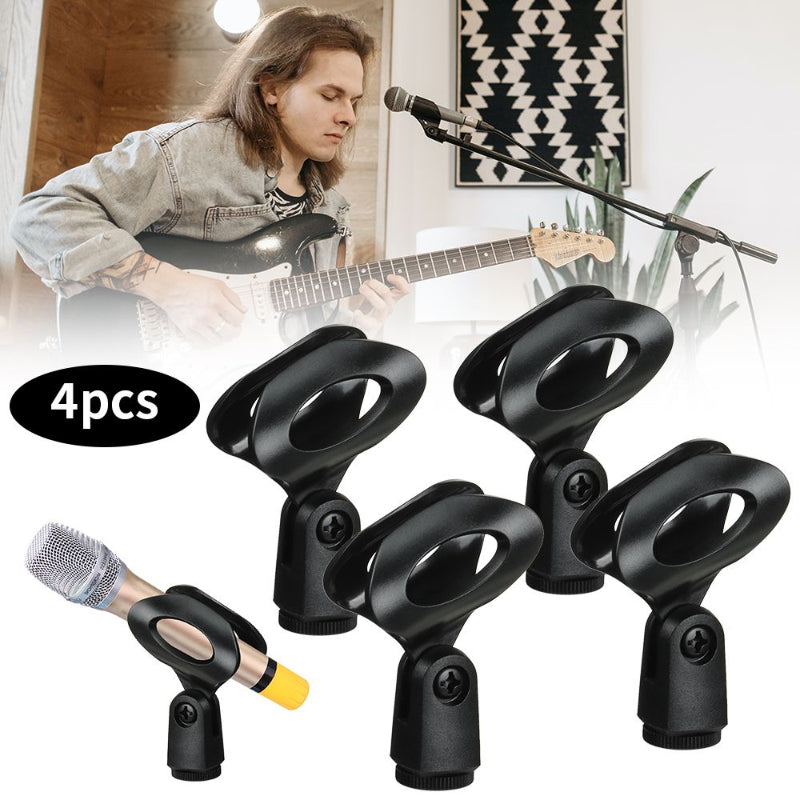 Universal microphone clip for Shure mic holder, rotatable and durable.