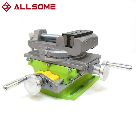 Allsome BG-6369 Bench Vise with Swivel Base and Compound Worktable.