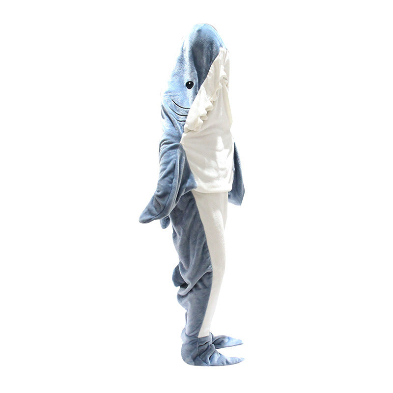 MIIYOUNG Adult Shark Blanket, 1 Piece, made with Ultra-Soft Flannel Fleece, Oversized Loose Home Blanket, Machine Washable, Cozy Plush Loungewear designed for individuals up to 170cm (69.5 inches) in height.