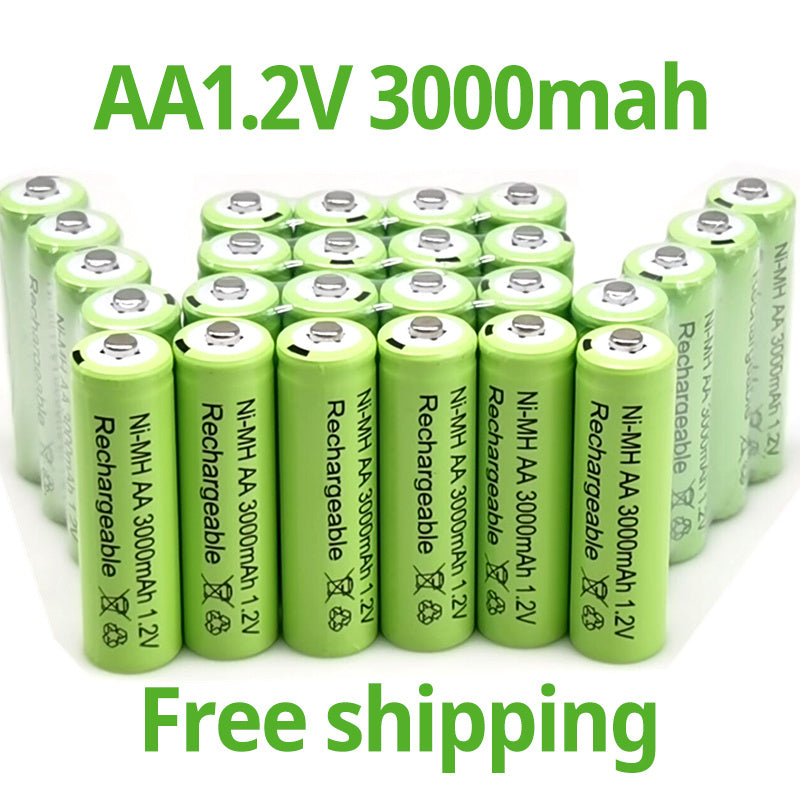 New 1.2V 3000mAh Ni MH AA Rechargeable Battery for Toy, Microphone MP3, Mobile Rc, LED Flashlight Toys