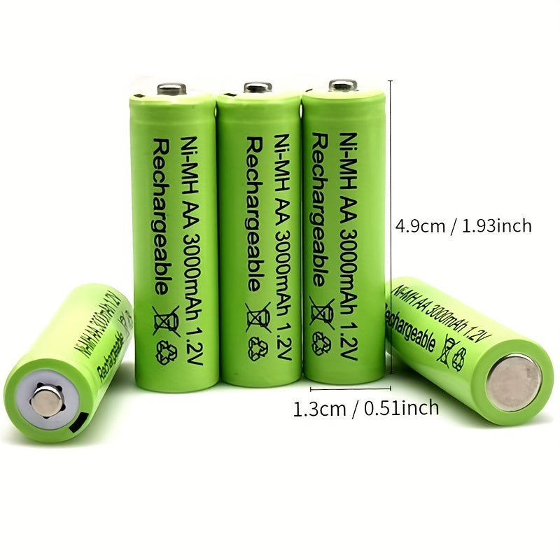 New 1.2V 3000mAh Ni MH AA Rechargeable Battery for Toy, Microphone MP3, Mobile Rc, LED Flashlight Toys