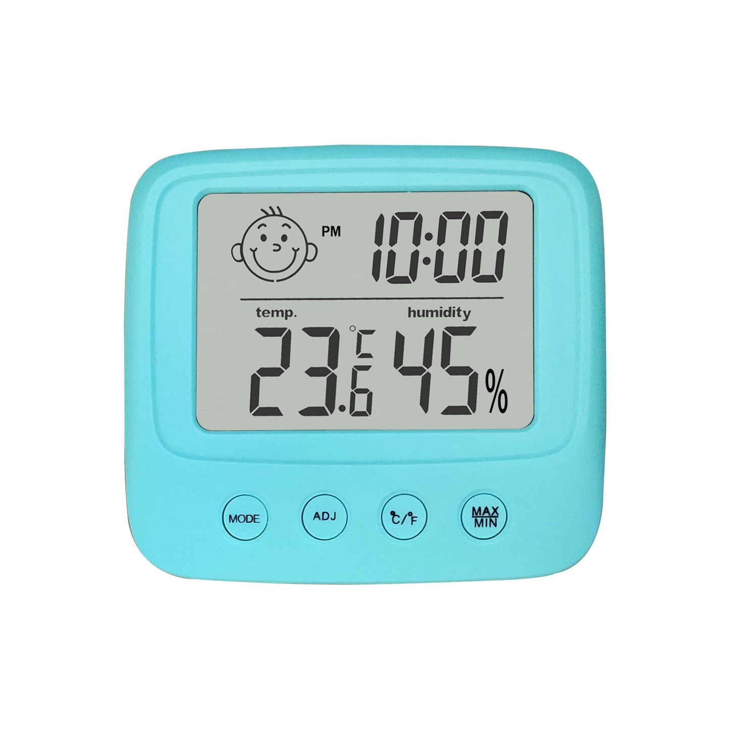 LCD Digital Thermometer & Hygrometer with Clock - Accurate Temperature and Humidity Monitor for various spaces - Battery Operated (AAA) - Includes Hygrometer.