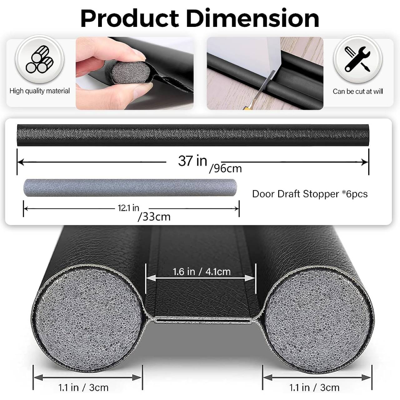 1pc Under Door Draft Stopper: Adjustable seal for sound, light, and air proofing at the bottom of doors.