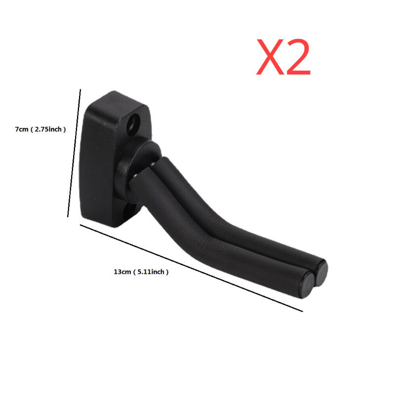 2-4pcs Black Guitar Hanger Wall Mount Hook Holder Clips