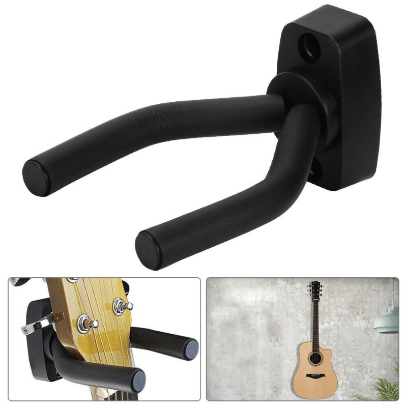 2-4pcs Black Guitar Hanger Wall Mount Hook Holder Clips