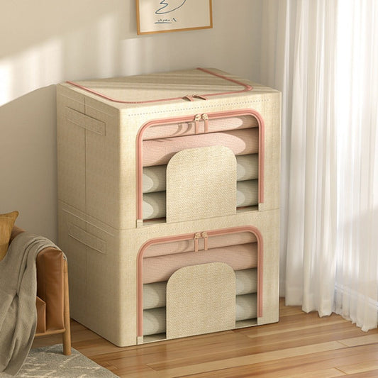 One piece of Foldable Storage Bin with Transparent Household Steel Frame, suitable for Wardrobe Storage and Organization. This large capacity Clothes Storage Artifact is perfect for organizing dorm and bedroom wardrobes. Can also be used as a Closet