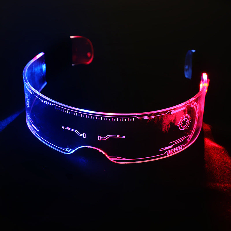 LED Glasses with Punk Style 1PC, Featuring Fantasy 7 Colors Light Up