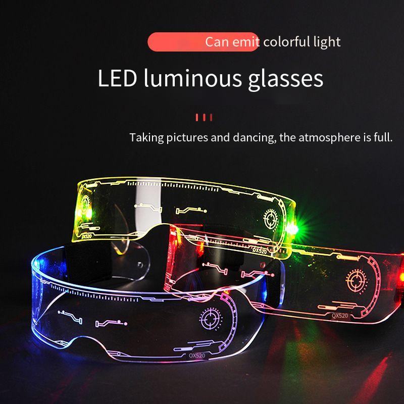 LED Glasses with Punk Style 1PC, Featuring Fantasy 7 Colors Light Up