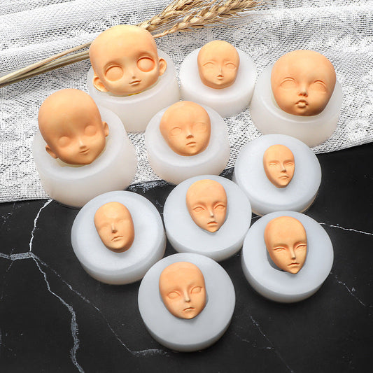 Face-shaped silicone mold for creating 3D fondant, pudding, chocolate, candy, gummy, handmade soap, aromatherapy candles, plaster, polymer clay, and ice cubes. Perfect for baking, cake decorating, and other kitchen projects.