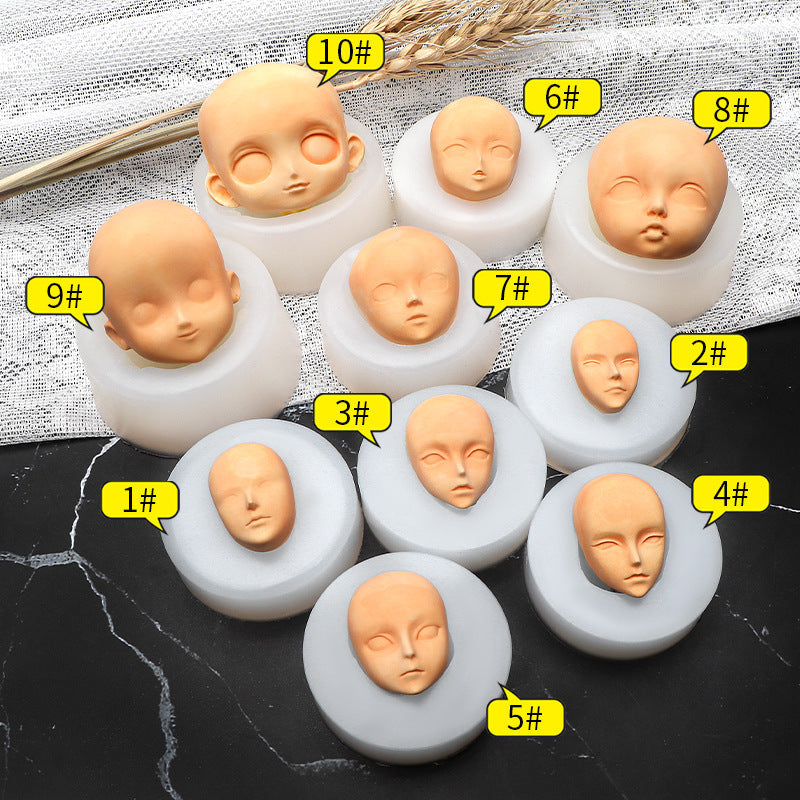 Face-shaped silicone mold for creating 3D fondant, pudding, chocolate, candy, gummy, handmade soap, aromatherapy candles, plaster, polymer clay, and ice cubes. Perfect for baking, cake decorating, and other kitchen projects.