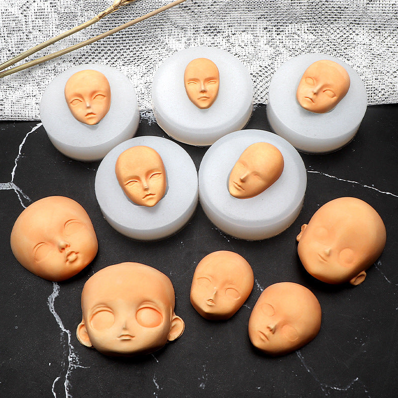 Face-shaped silicone mold for creating 3D fondant, pudding, chocolate, candy, gummy, handmade soap, aromatherapy candles, plaster, polymer clay, and ice cubes. Perfect for baking, cake decorating, and other kitchen projects.