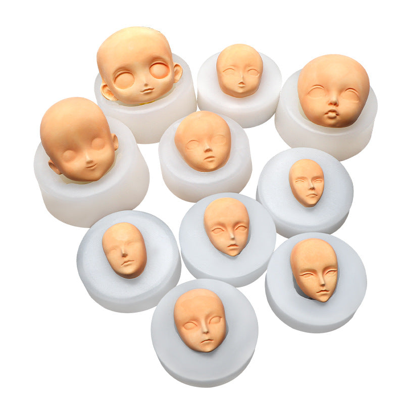 Face-shaped silicone mold for creating 3D fondant, pudding, chocolate, candy, gummy, handmade soap, aromatherapy candles, plaster, polymer clay, and ice cubes. Perfect for baking, cake decorating, and other kitchen projects.