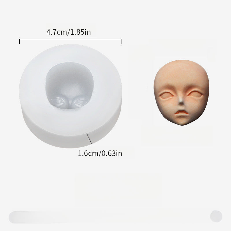 Face-shaped silicone mold for creating 3D fondant, pudding, chocolate, candy, gummy, handmade soap, aromatherapy candles, plaster, polymer clay, and ice cubes. Perfect for baking, cake decorating, and other kitchen projects.