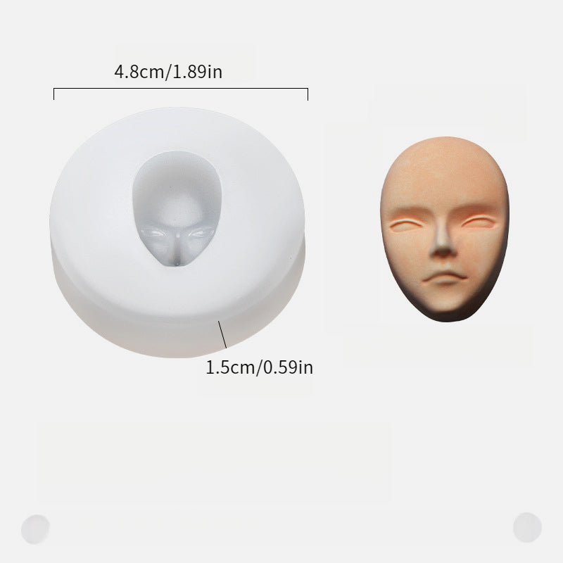 Face-shaped silicone mold for creating 3D fondant, pudding, chocolate, candy, gummy, handmade soap, aromatherapy candles, plaster, polymer clay, and ice cubes. Perfect for baking, cake decorating, and other kitchen projects.