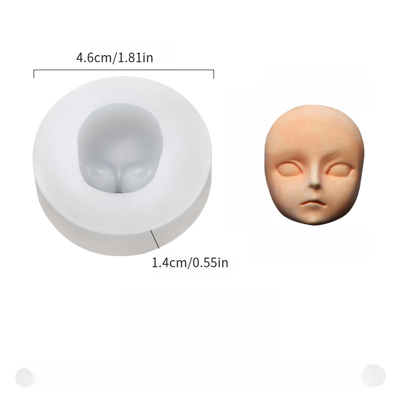 Face-shaped silicone mold for creating 3D fondant, pudding, chocolate, candy, gummy, handmade soap, aromatherapy candles, plaster, polymer clay, and ice cubes. Perfect for baking, cake decorating, and other kitchen projects.