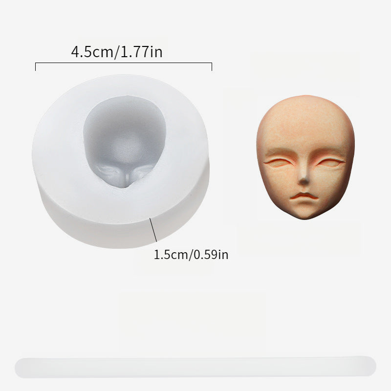 Face-shaped silicone mold for creating 3D fondant, pudding, chocolate, candy, gummy, handmade soap, aromatherapy candles, plaster, polymer clay, and ice cubes. Perfect for baking, cake decorating, and other kitchen projects.