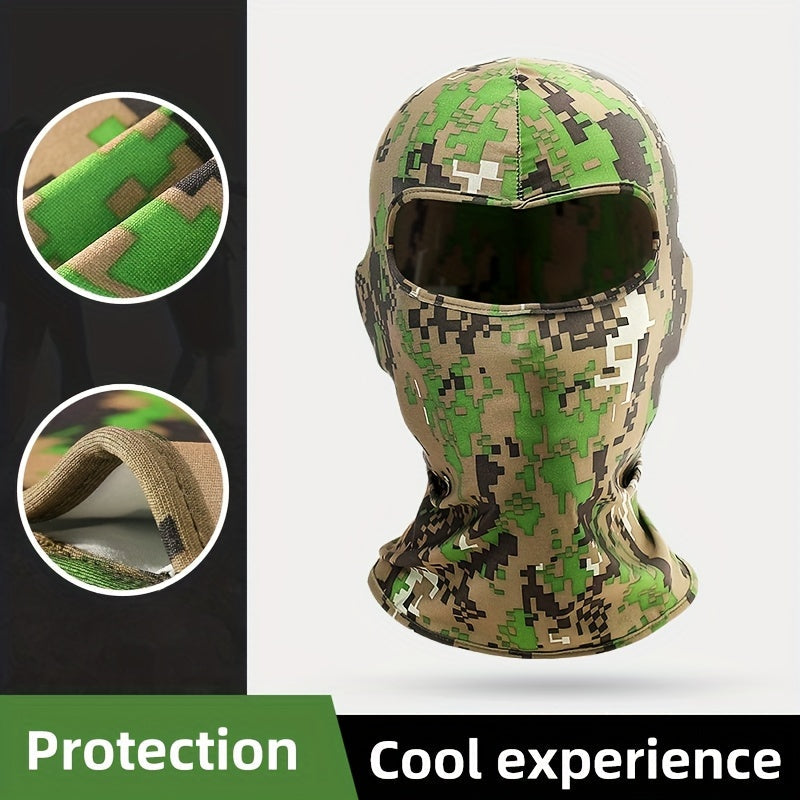 Outdoor Camouflage Balaclava: Breathable Windproof Hooded Scarf for Women and Men, Ideal for Skiing and Tactical Use