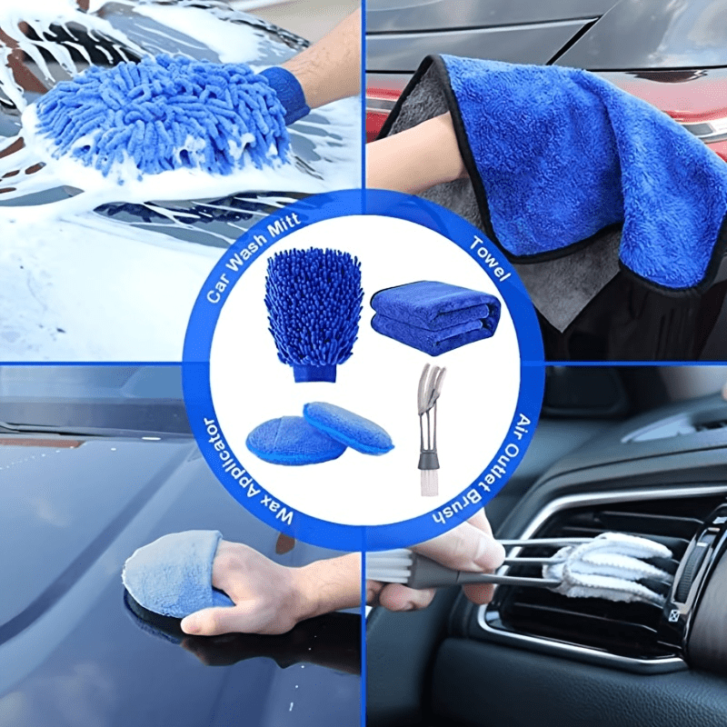 Set of 20 Car Detailing Brushes - Includes Everything Needed for Cleaning Wheels, Interior & Exterior - Made with Sturdy Plastic and Metal Components