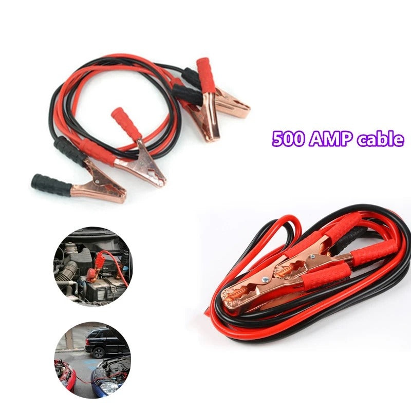 Car Battery Charger with 500A Power Start Booster Jumper Cable.