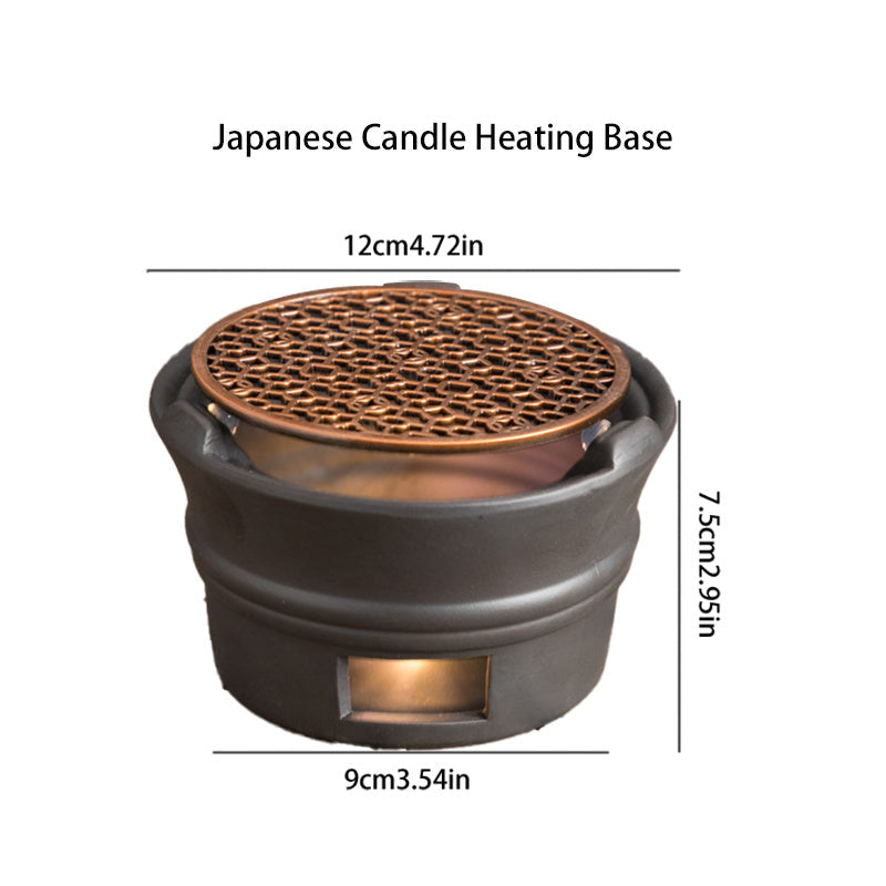 Compact Kung Fu Tea Stove with Chinese Style Candle Heating Base for Porcelain Tea Pot Heating and Warm Tea Device for Home Tea Ceremony