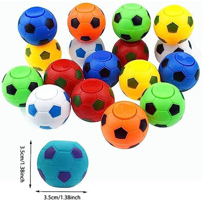 "Soccer ball fidget spinners, 8, 16, and 20-pack options for teen party favors, goodie bags, prizes, pinatas, birthdays, and bulk gifts.