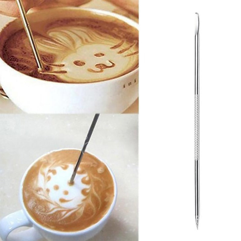 Barista-Grade Coffee Decorating Tool: Stainless Steel Latte Art Pen Ideal for Cappuccino & Espresso