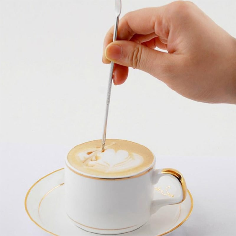 Barista-Grade Coffee Decorating Tool: Stainless Steel Latte Art Pen Ideal for Cappuccino & Espresso