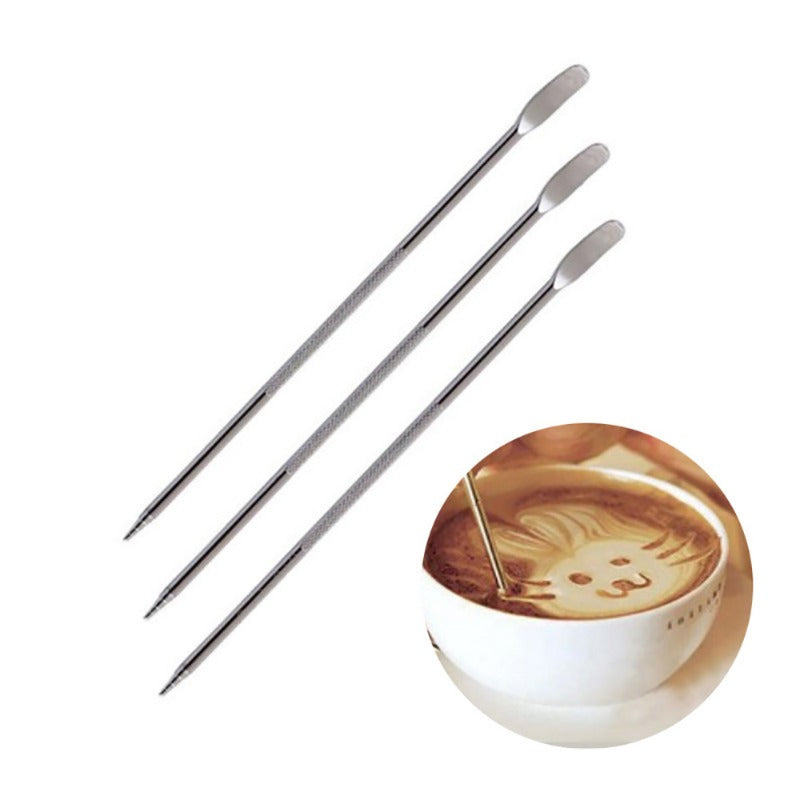 Barista-Grade Coffee Decorating Tool: Stainless Steel Latte Art Pen Ideal for Cappuccino & Espresso