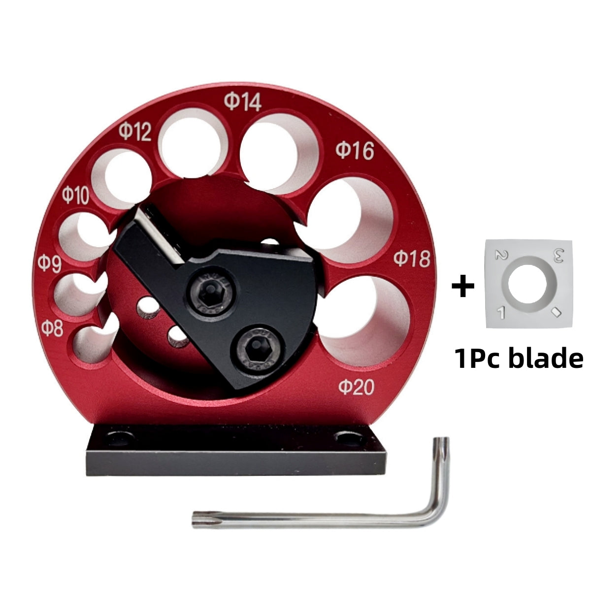 1 set of 8-Hole Dowel Maker Jig Kit with Carbide Blades, for 8mm-20mm round rods, woodworking electric drill milling dowel tool.