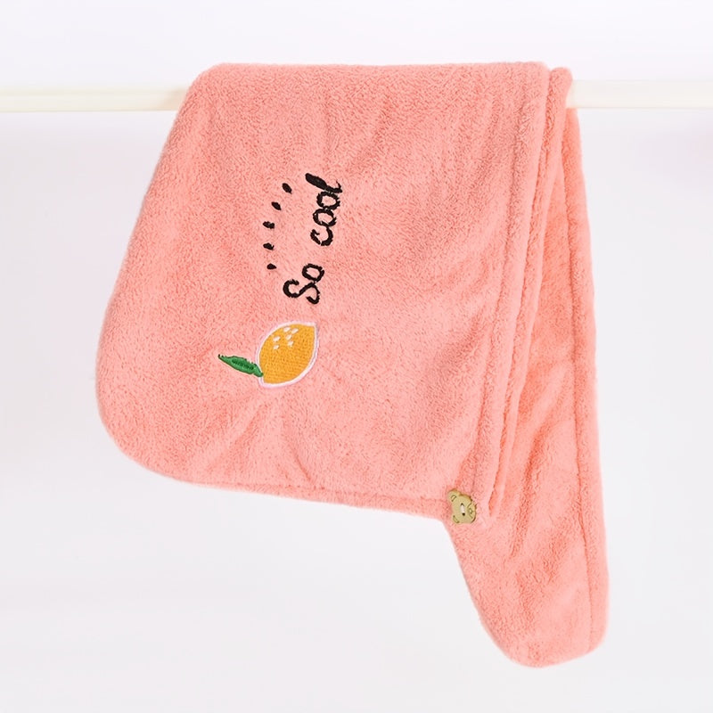 Embroidered hair wrap towel for ladies, absorbent and quick-drying. Suitable for long and short hair. Ideal bathroom essential.