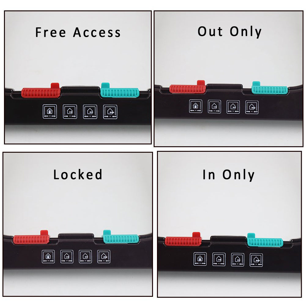 Four-way security lock cat flap and dog flap door made of ABS plastic for small pets. Perfect for cats, dogs, and kittens.