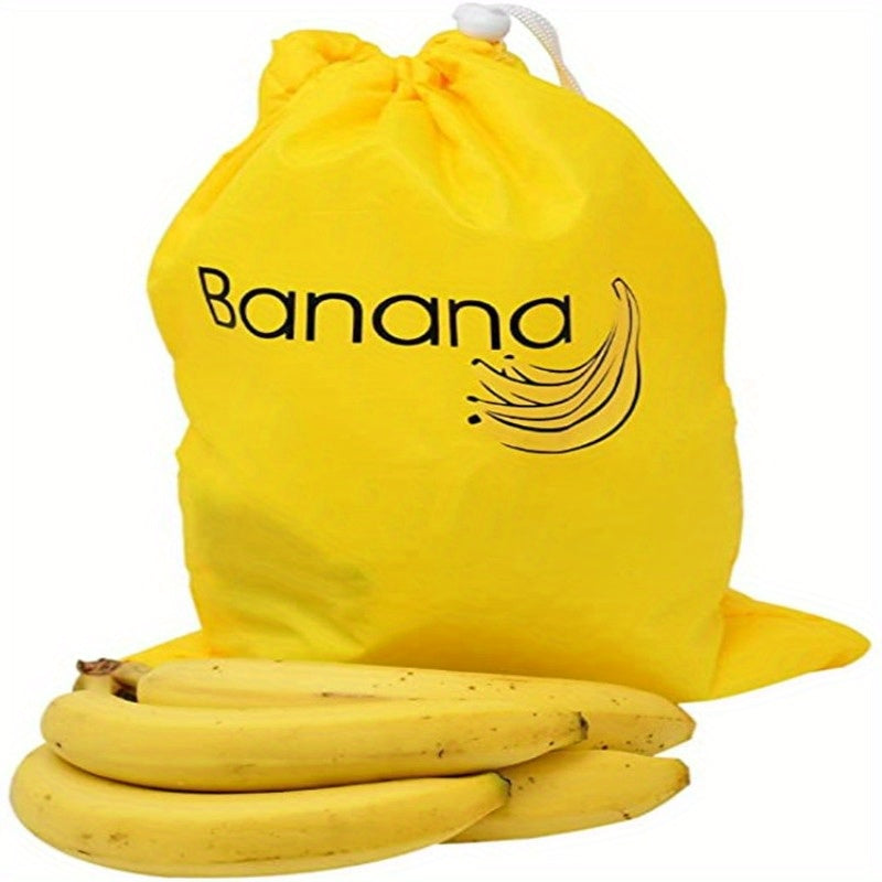 Yellow Banana Storage Bag to keep your bananas fresh and prevent ripening. This lightweight and washable bag is perfect for storing vegetables and fruits. Durable and convenient, this kitchen supply will help keep your produce fresh longer.