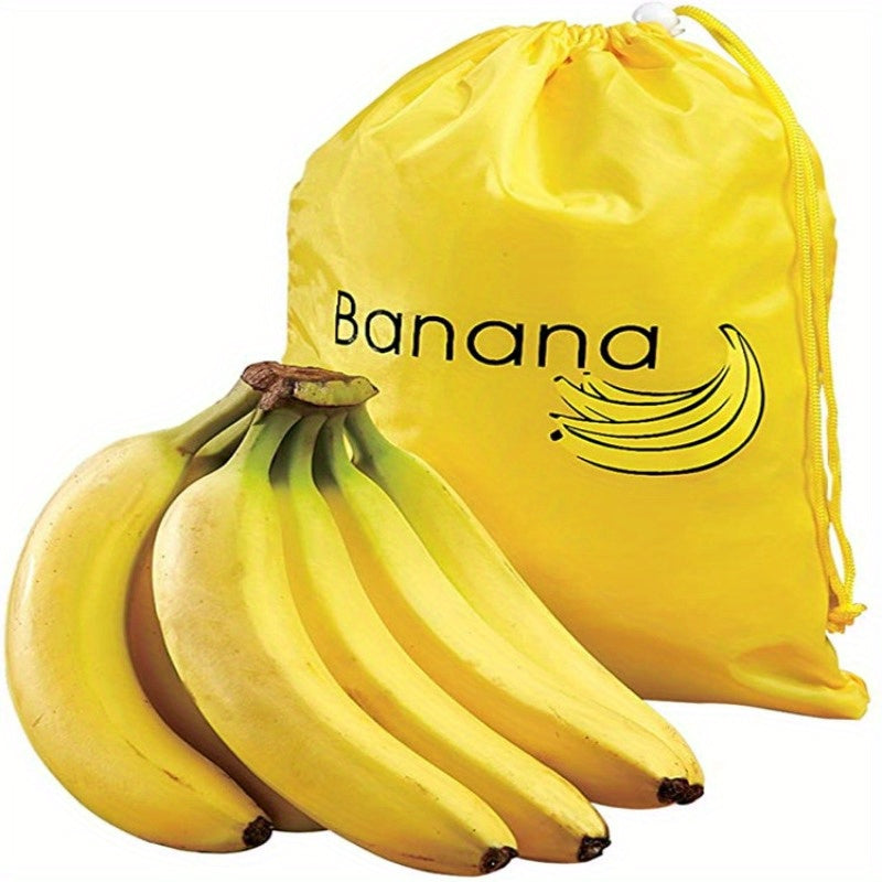 Yellow Banana Storage Bag to keep your bananas fresh and prevent ripening. This lightweight and washable bag is perfect for storing vegetables and fruits. Durable and convenient, this kitchen supply will help keep your produce fresh longer.